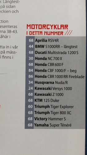 Motorrad nr 1 2012: Husqvarna Nuda/R, BMW S1000RR, Kawasaki Versys 1000