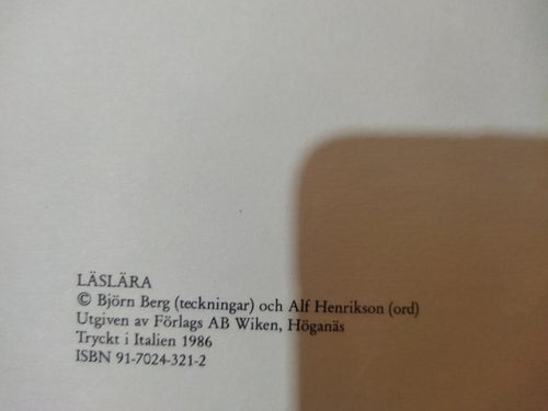 Läslära - Björn Berg, Alf Henrik. Bok, inbunden. Very Fine plus