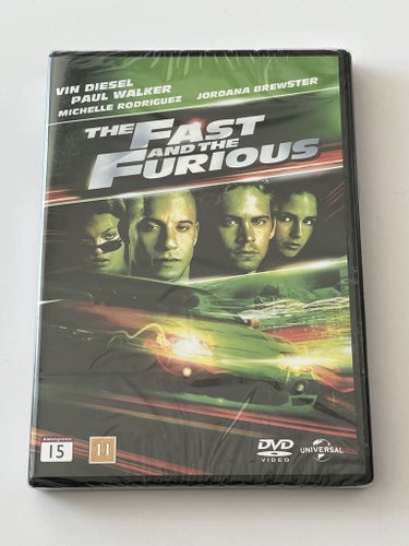 The fast & the furious (Vin Diesel och Paul Walker, 2001). Inplastad DVD