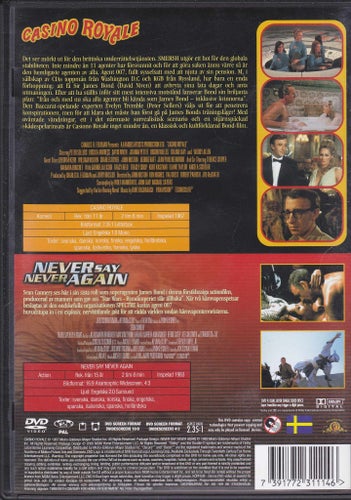 DVD 2i1 / Casino Royale + Never Say Never Again / Sean Connery / Nära nyskick