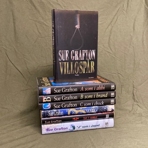 Sue Grafton - bokpaket med totalt 7 böcker