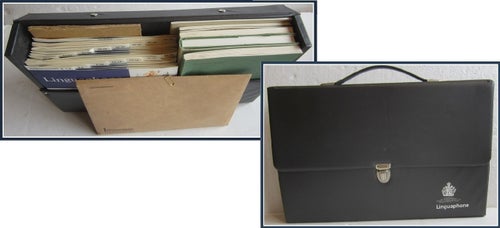 Vintage LINGAPHONE learn italian language with book, records in vinyl bag-MINT!