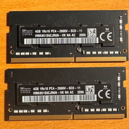SK Hynix 2x4GB DDR4 RAM 2666MHz iMAC 2019