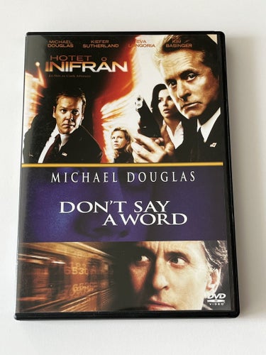 Hotet inifrån & Don't say a word (dubbelfilm med Michael Douglas). Beg. DVD