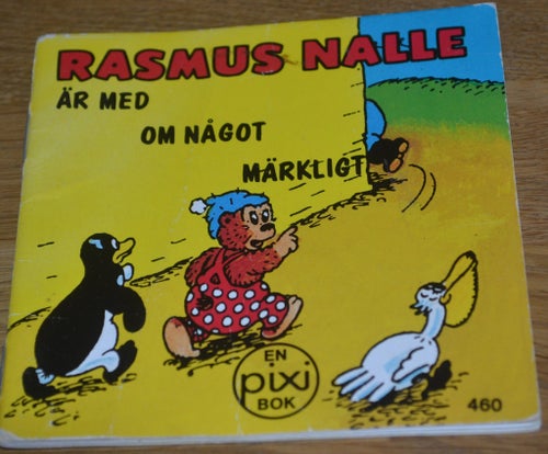 Äldre Pixibok Rasmus Nalle är med om något märkligt