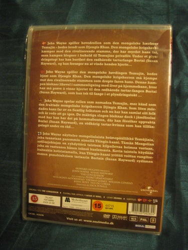 THE CONQUEROR 1956 JOHN WAYNE, SUSAN HAYWARD - DJINGIS KHAN - NY, INPLASTAD DVD