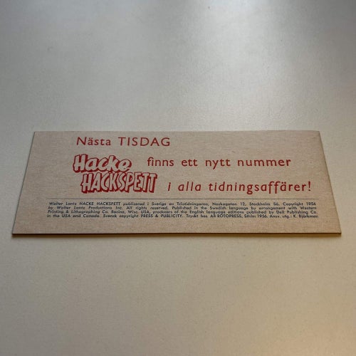 Hacke Hackspett nr 2 1956, toppex! NM