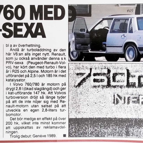 VOLVO 760 MED TURBO-SEXA, PRESSKLIPP 1988