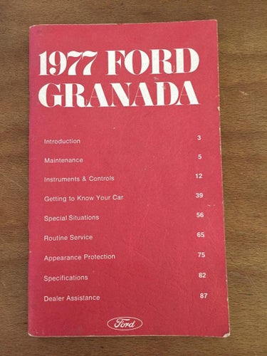 1977 Ford Granada Owner's Manual