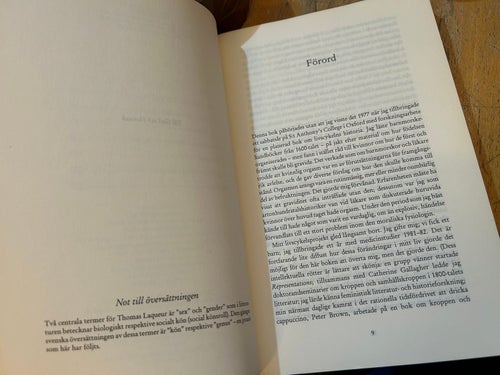Om könens uppkomst av Thomas Laqueur, bok, Very good plus