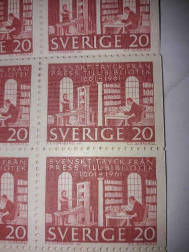 Frimärkshäfte.... 1961...Svenskt Tryck Från Press till Bibliotek