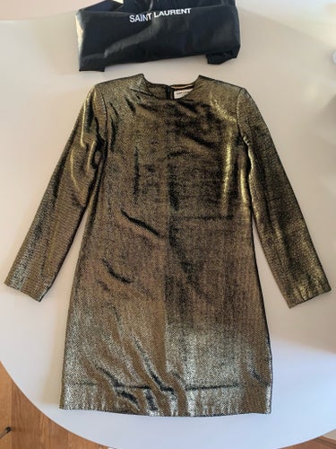 Saint Laurent guldkläänning, storlek 38
