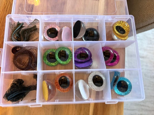 9 par glitterögon ca 3 cm – käpphäst, dockor, amigurumi & pyssel
