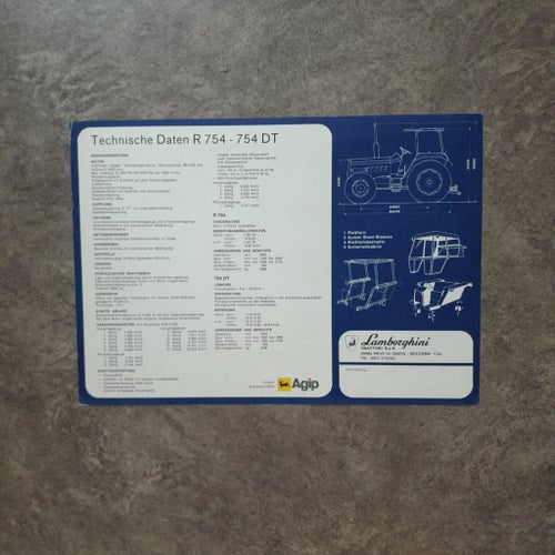 Broschyr Traktor Lamborghini 754