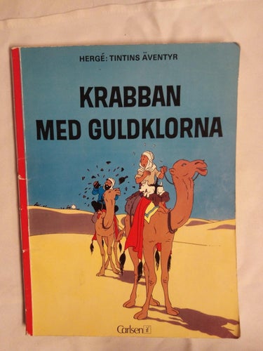 Tintin Herge Tintins Äventyr Krabban med guldklorna. Very Good Omvänd inbundna s