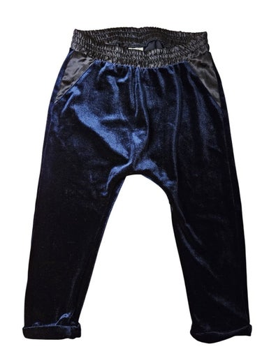 Lindex sammet mörkblå byxor, storlek 86