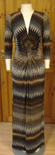*NY* Ilse Jacobsen *Taupe/Multi* Långklänning *NY* Strl. S