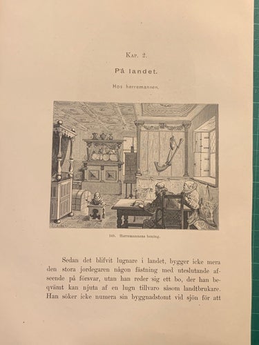 Träsnitt av Carl Larsson: ”Rikemanshem i 1500-talets Stockholm” från 1881
