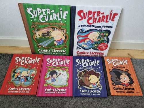 Bokpaket 6st Böcker Barnböcker Super-Charlie av Camilla Läckberg, Millis Sarri