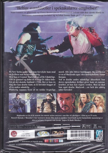DVD / Highlander / Oklippt Originalversion / Sean Connery / Ny & Inplastad