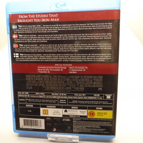 Thor - Marvel - Blu-ray film, Svensk text, Fint skick
