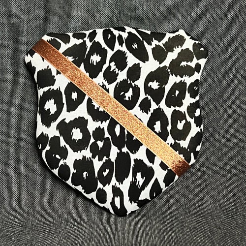 Märkestavla för simmärken/smycken leopard vit/Brons dekorband