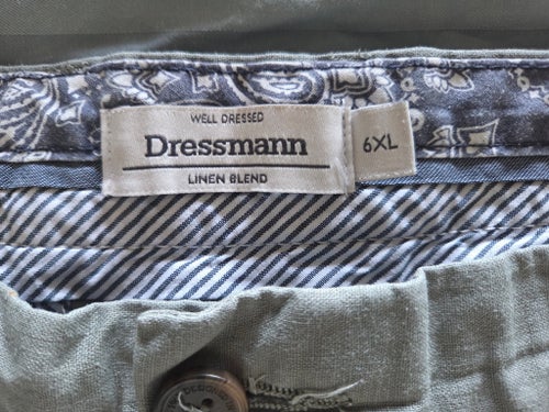 Dressmann ljusgrå shorts, storlek 6XL, Lin/Bomull