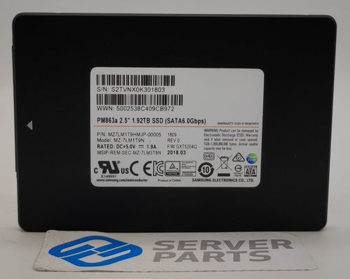 Samsung PM863a 1.92TB SSD SATA 6G 2.5" MZ-7LM1T9N