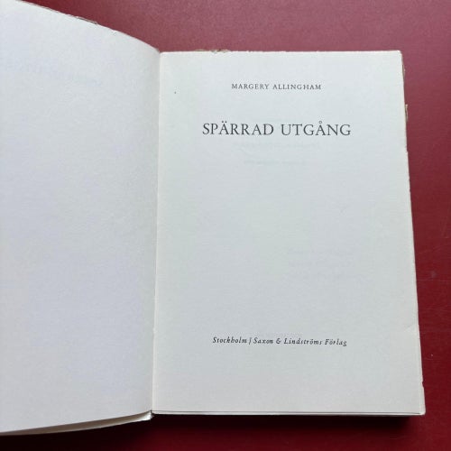 SPÄRRAD UTGÅNG Margery Allingham 1961
