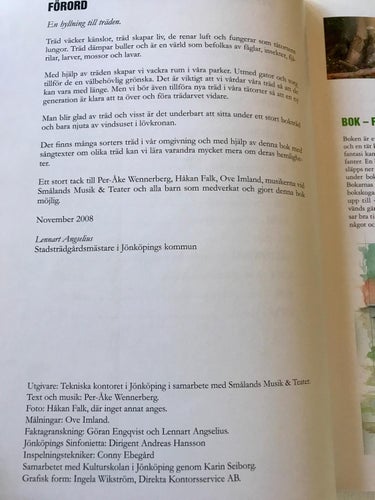 SÅNGER OM TRÄD av Per-Åke Wennerberg med cd-skiva 2008