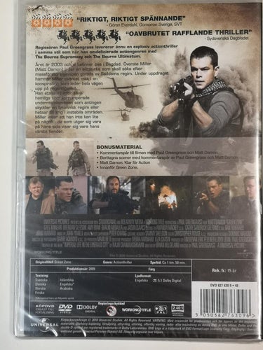 DVD Green Zone Matt Damon Svensk text INPLASTAD