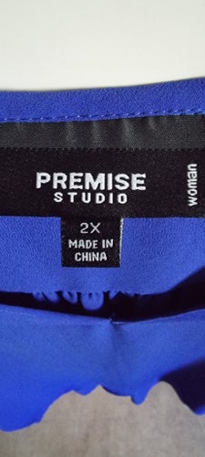 Premise Studio blå topp, storlek 2X