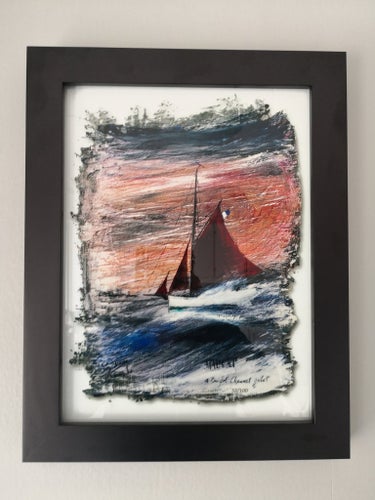 "MADCAP a Bristol Channel pilot” (glaskonst) av konstnär Stig Fyring (1934-2015)