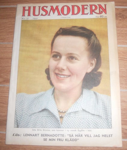 Husmodern nr37 1941 Britta Brunius omslaget, mode