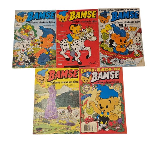 7 st Serietidningar - Bamse & Rasmus Nalle