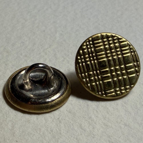 5 st vintageknappar av metall, 14 mm, till kläder, pyssel, projekt etc