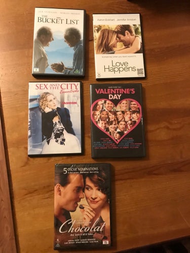 DVD-Filmer: The Bucket List, Love Happens, Sex and the City, Valentine's Day,