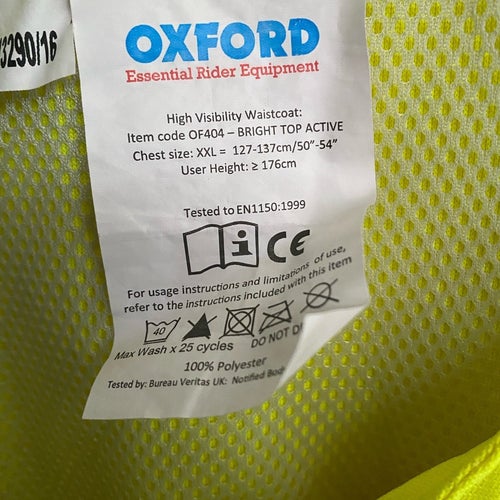 Oxford neongul reflexväst, storlek XXL