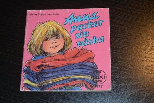 Äldre Pixibok Anna packar sin väska