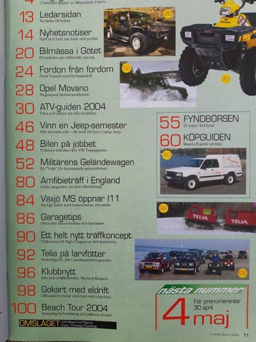 4 Wheel Drive nr 4 2004: Mazda Pickup, Mitsubishi Pajero, Chevrolet Blazer, ATV