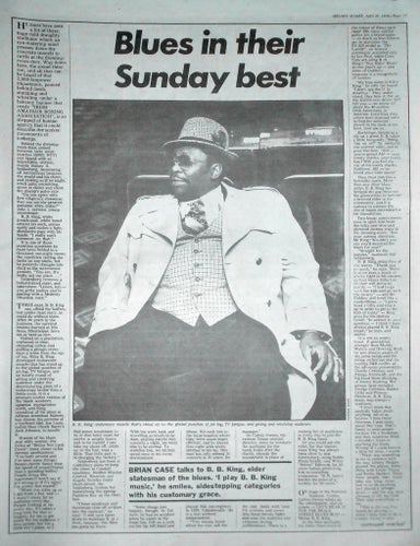 B.B KING - BLUES IN THEIR SUNDAY BEST, TIDNINGSARTIKEL 1980