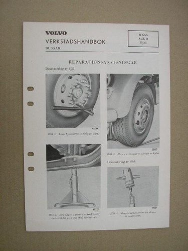 VOLVO Verkstadshandbok Buss B655 Hjul