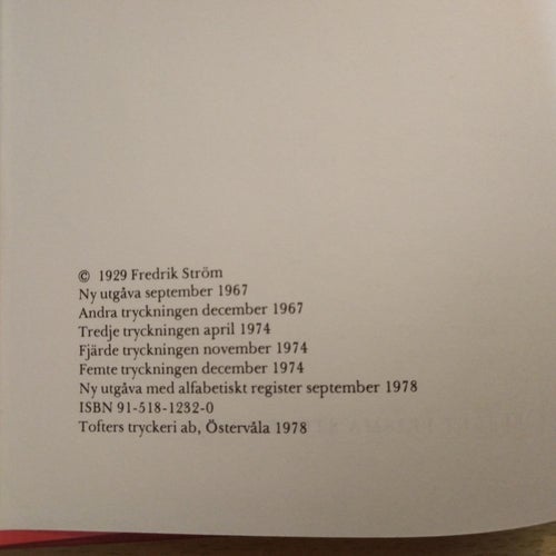 Svenska ordstäv av Fredrik Ström. Bok. Very Fine