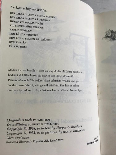 FARMARPOJKEN Laura Ingalls Wilder 1978