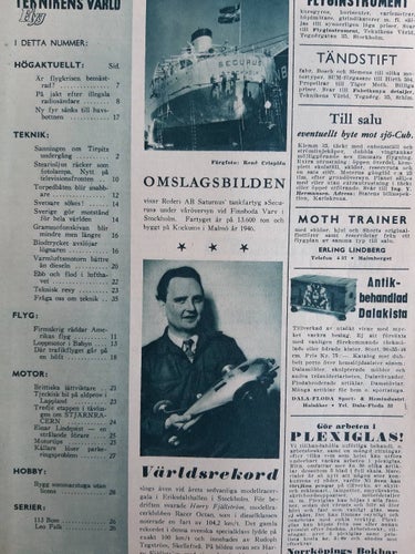 Teknikens Värld nr 11 1949: Francis Barnett Merlin 122 cc, Aero Minor, flyg