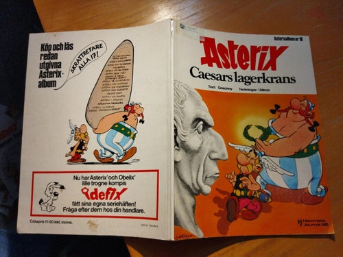 Asterixalbum nr 18 Asterix Caesars lagerkrans. tryckt 1976. Very Fine