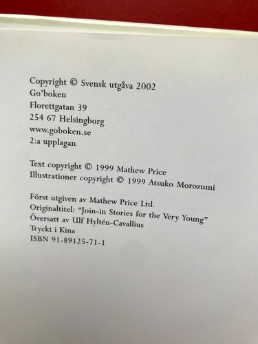 EN SAGA TILL SNÄLLA! högläsning för de minsta Mathew Price Atsuko Morozumi 2002