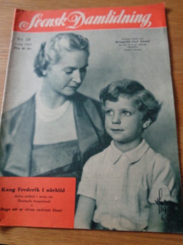 Svensk Damtidning nr18 1952 kungligt Danmark, Kungligt omslag Carl Gustaf