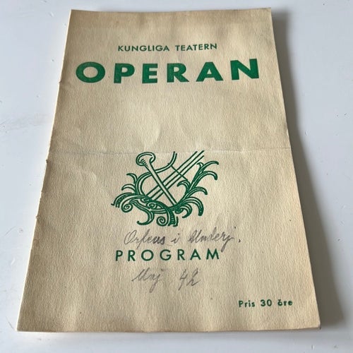 Programblad Orfeus i underjorden