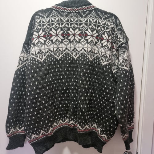 Nordstrikk grå lusekofta, cardigan, ull storlek M-L